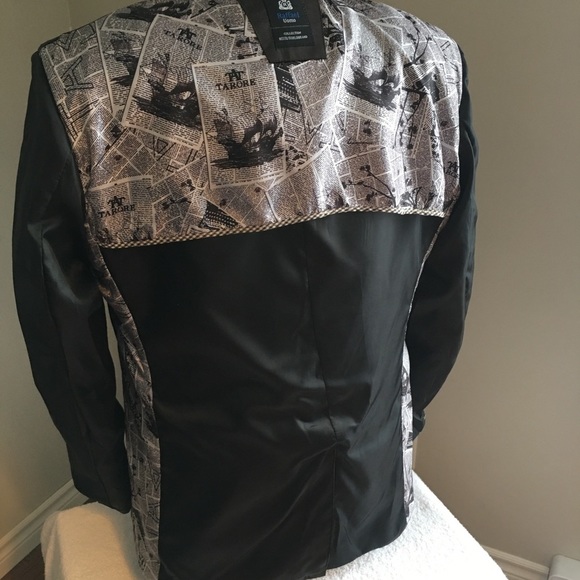 Mens 38R large black sports jacket blazer button unique brown Raffael Uomo - Picture 11 of 16